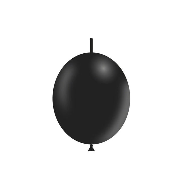 Zwarte Knoopballonnen 30cm 50st van Balloonia koop je bij Partywinkel