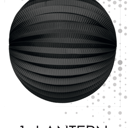 Zwarte Lampion 25cm van WeFiesta koop je bij Partywinkel