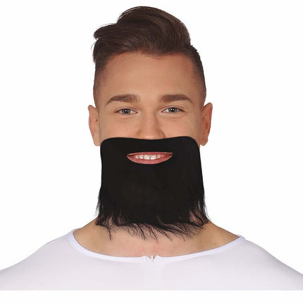 Zwarte Nep Baard Met Snor van Fiestas Guirca koop je bij Partywinkel