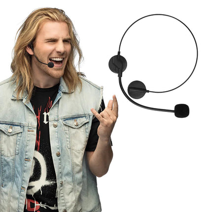 Zwarte Nep Headset van Boland koop je bij Partywinkel