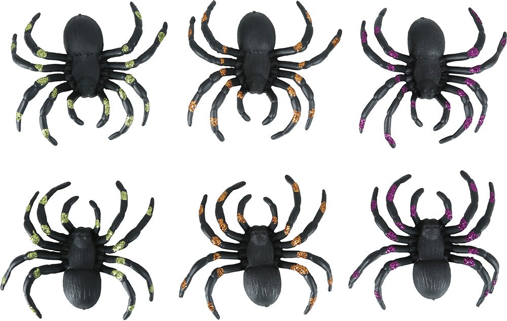 Zwarte Nep Spin Glitter 7cm 6st van Fiestas Guirca koop je bij Partywinkel