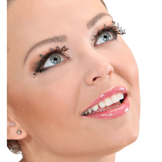 Zwarte Nep Wimpers Bladeren Plastic van Widmann koop je bij Partywinkel