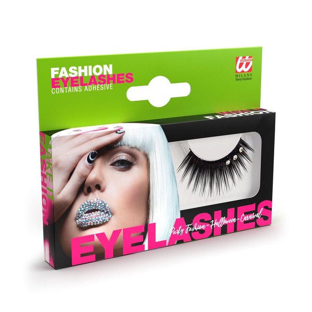 Zwarte Nep Wimpers Met Steentjes van Widmann koop je bij Partywinkel