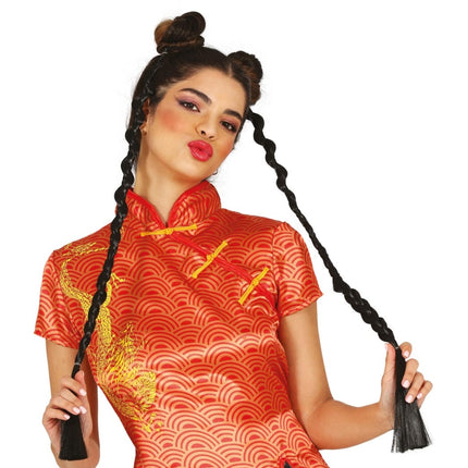 Zwarte Pruik Curly 70cm van Fiestas Guirca koop je bij Partywinkel