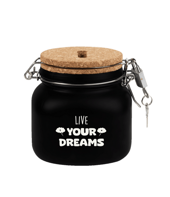 Zwarte Spaarpot Live Your Dreams 12,5cm van Paper Dreams koop je bij Partywinkel