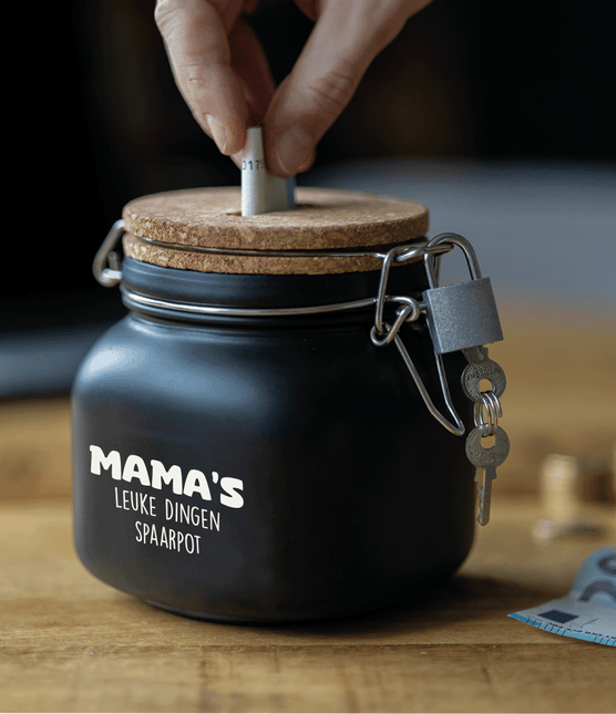 Zwarte Spaarpot Mama 12,5cm van Paper Dreams koop je bij Partywinkel