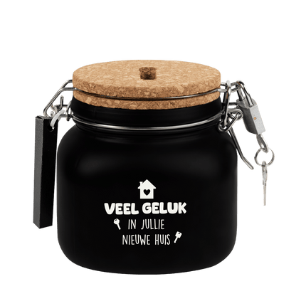 Zwarte Spaarpot Nieuw Huis 12,5cm van Paper Dreams koop je bij Partywinkel