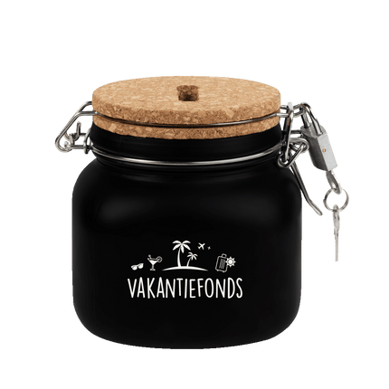 Zwarte Spaarpot Vakantiefonds 12,5cm van Paper Dreams koop je bij Partywinkel