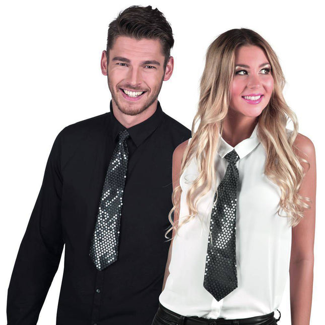 Zwarte Stropdas Glitter van Boland koop je bij Partywinkel