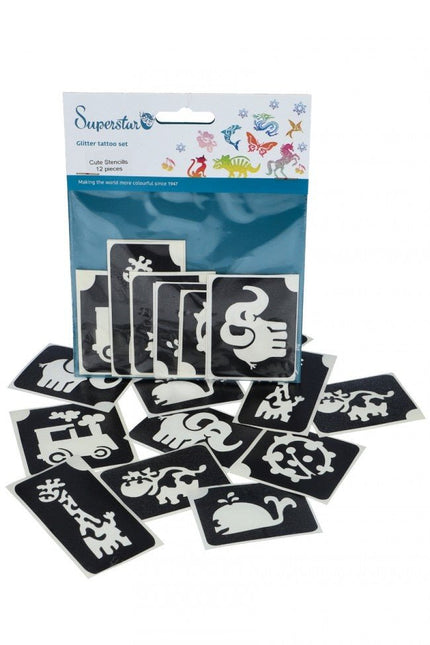 Zwarte Tattoo Stencil Dieren 12st van Superstar koop je bij Partywinkel