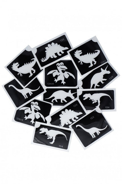 Zwarte Tattoo Stencil Dino 12st van Superstar koop je bij Partywinkel