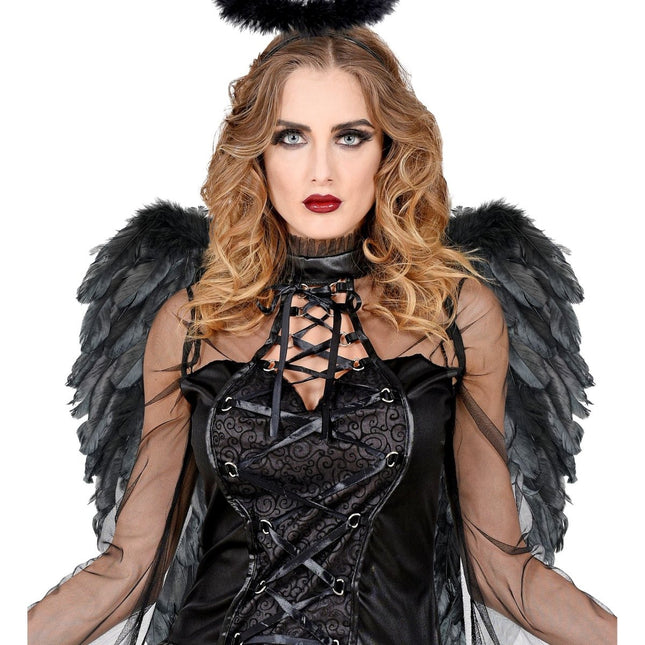 Zwarte Vleugels Opvouwbaar 50cm van Widmann koop je bij Partywinkel