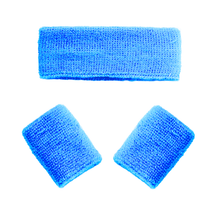 Zweetbandjes Blauw 3st van Partychimp koop je bij Partywinkel