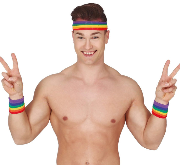 Zweetbandjes Meerkleurig Set 3 delig van Fiestas Guirca koop je bij Partywinkel