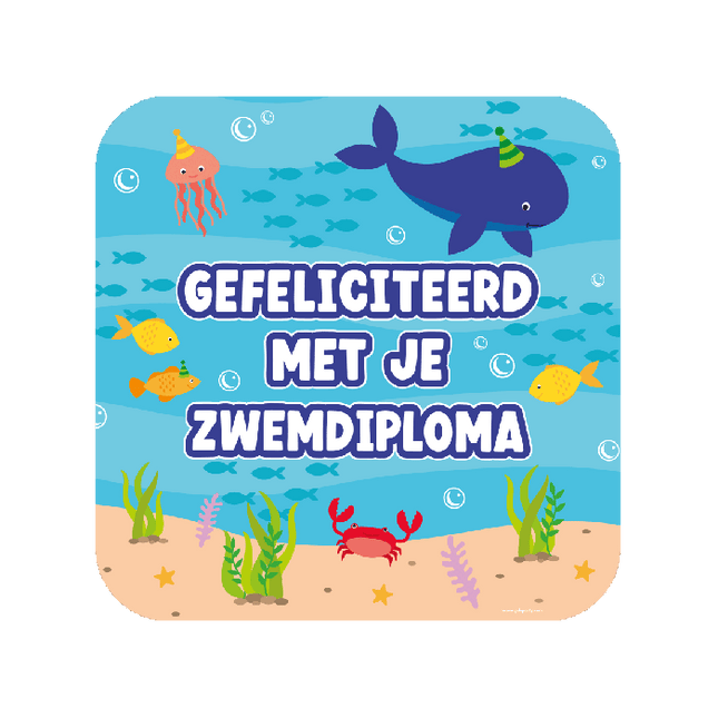 Zwemdiploma Deurbord 50cm van Paper Dreams koop je bij Partywinkel