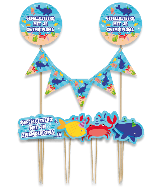 Zwemdiploma Taarttopper 30cm van Paper Dreams koop je bij Partywinkel